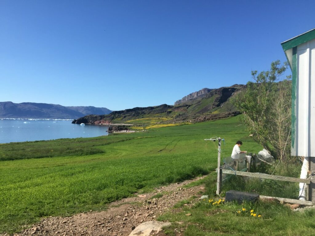 My grandmother in front of my grandparents home in Sillisit, 2018, Sillisit Greenland